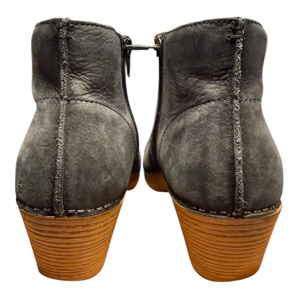 Dansko Maria Women 40/US 9 .5-10 Ankle Boot Black Milled Nubuck Suede Casual